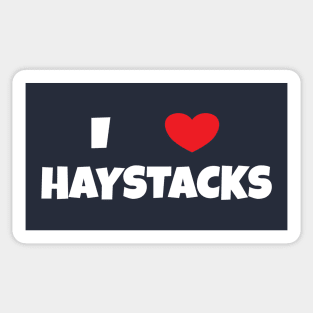 I Love Haystacks 2 White Sticker